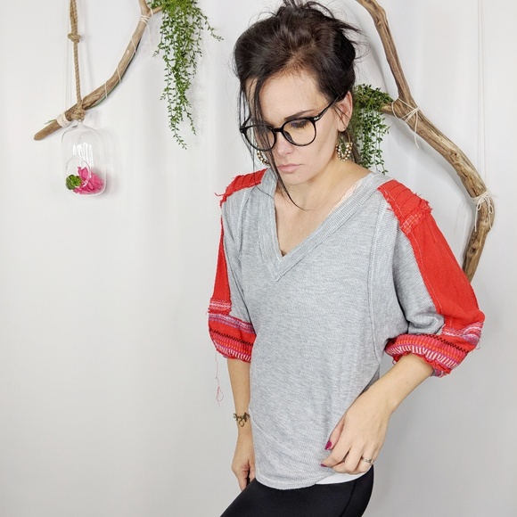 Free People Tops - [NWOT]FREE PEOPLE bubble sleeve embroidery tee 829